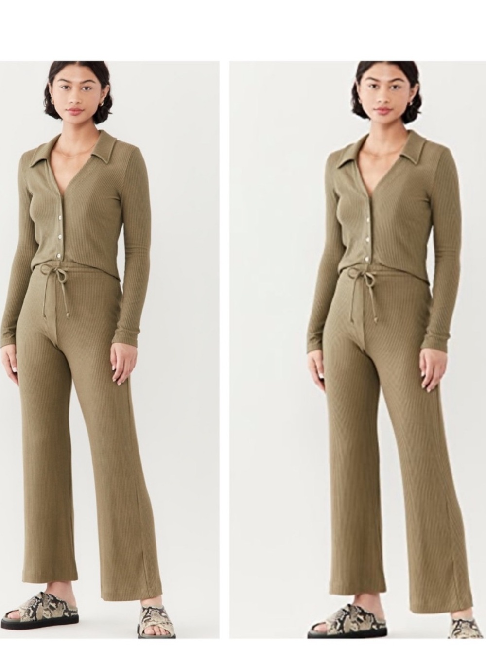 Leset Ali Ribbed Knit Top & Bottom Set